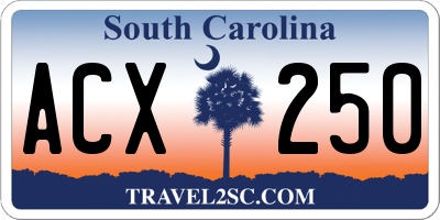 SC license plate ACX250