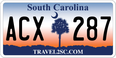 SC license plate ACX287