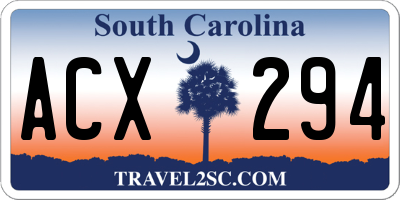 SC license plate ACX294