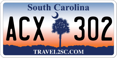 SC license plate ACX302