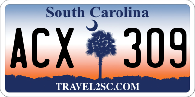SC license plate ACX309