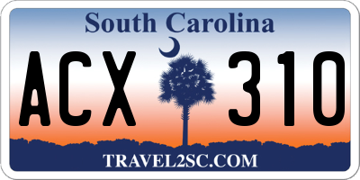 SC license plate ACX310