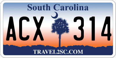 SC license plate ACX314