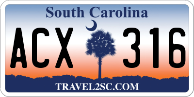 SC license plate ACX316