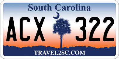 SC license plate ACX322