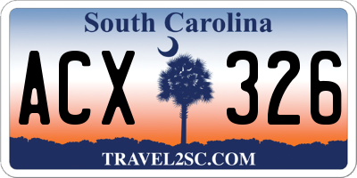 SC license plate ACX326