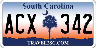 SC license plate ACX342