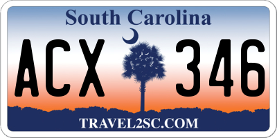 SC license plate ACX346