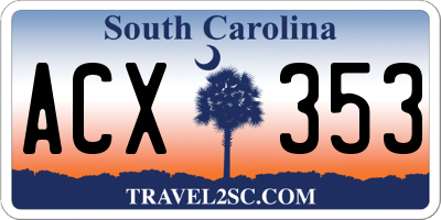 SC license plate ACX353