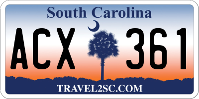 SC license plate ACX361