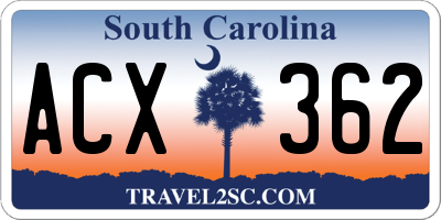 SC license plate ACX362