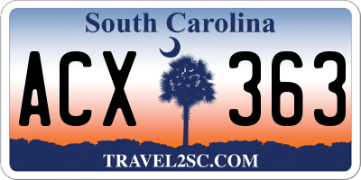 SC license plate ACX363