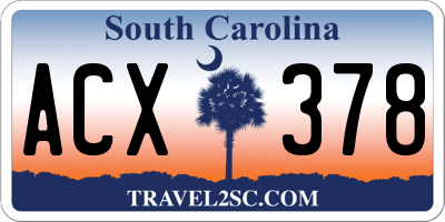 SC license plate ACX378
