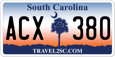 SC license plate ACX380