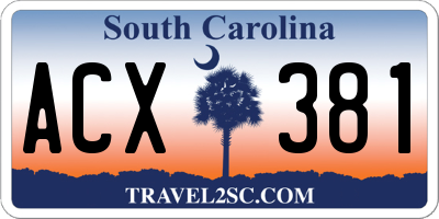 SC license plate ACX381