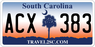 SC license plate ACX383