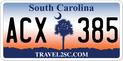 SC license plate ACX385