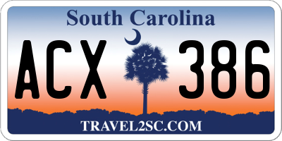 SC license plate ACX386