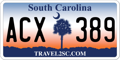 SC license plate ACX389