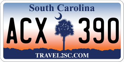 SC license plate ACX390