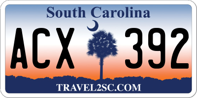 SC license plate ACX392