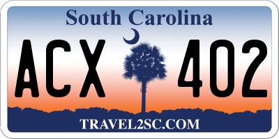 SC license plate ACX402