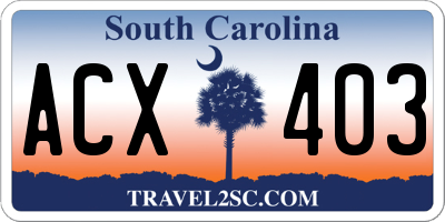 SC license plate ACX403