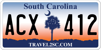 SC license plate ACX412
