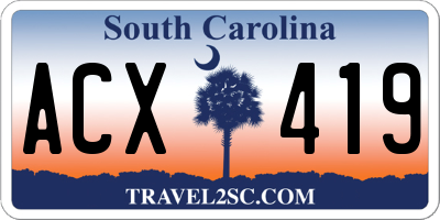 SC license plate ACX419
