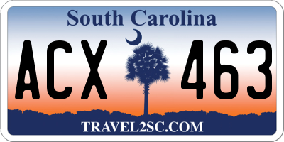 SC license plate ACX463