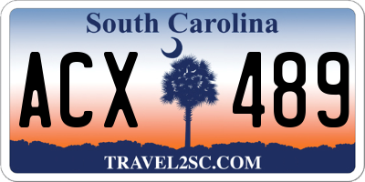 SC license plate ACX489
