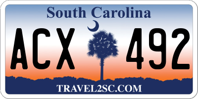 SC license plate ACX492