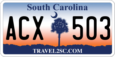 SC license plate ACX503