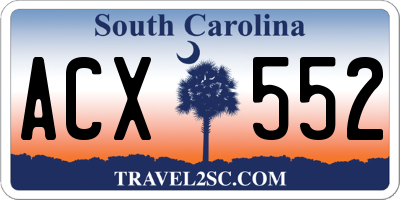 SC license plate ACX552