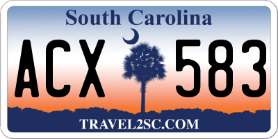 SC license plate ACX583