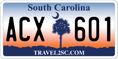 SC license plate ACX601