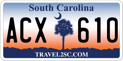 SC license plate ACX610