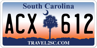 SC license plate ACX612