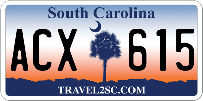 SC license plate ACX615