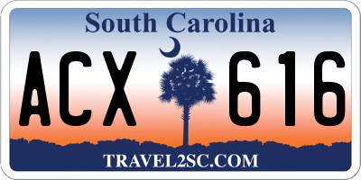 SC license plate ACX616