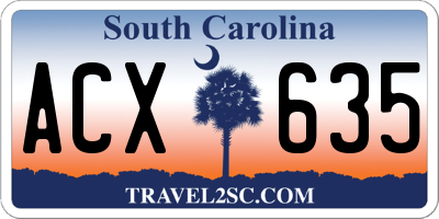SC license plate ACX635