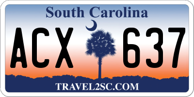 SC license plate ACX637
