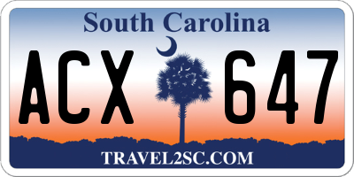 SC license plate ACX647