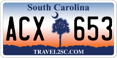 SC license plate ACX653