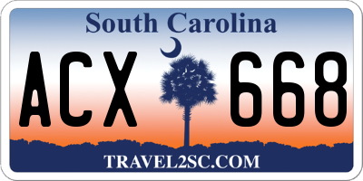 SC license plate ACX668