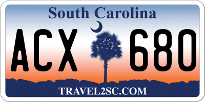 SC license plate ACX680