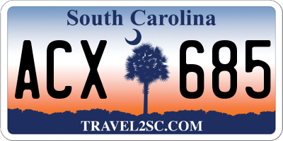SC license plate ACX685