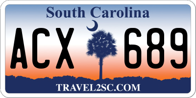 SC license plate ACX689