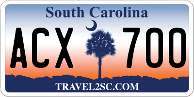 SC license plate ACX700
