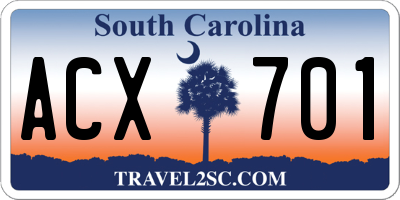 SC license plate ACX701
